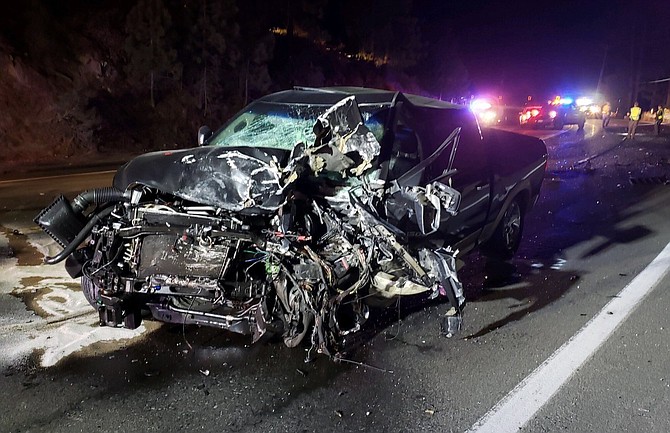 A head-on collision on Highway 50 resulted in at least one death.