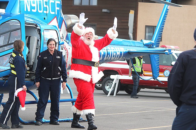 Santa rode Care Flight into Minden during the 2019 Share Your Holiday Food Drive