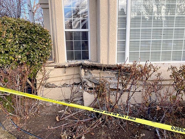 A collision on New Year&#039;s Eve morning damaged this Pleasantview home.