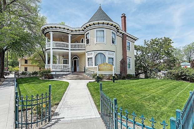 The historic Brougher-Bath Mansion in Carson City is an example of Queen Anne architecture with its round porch and turret.