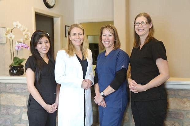 The travel clinic team (from left to right) includes Alejandra Casas, Dr. Tanya Pharess, Shawna Planeta and Jill McQuaid.