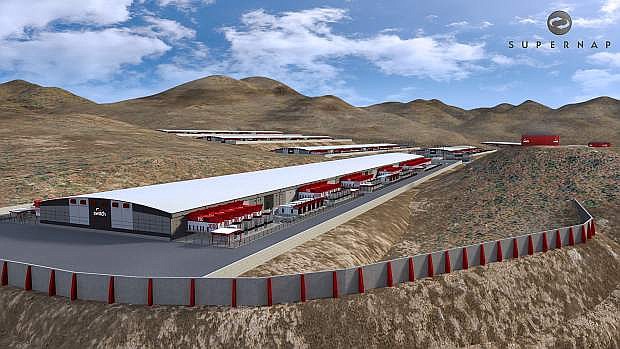 A rendering of the Switch Supernap project in Tahoe Reno Industrical Center. The giant data center will require a huge power supply to keep the electronics cool.
