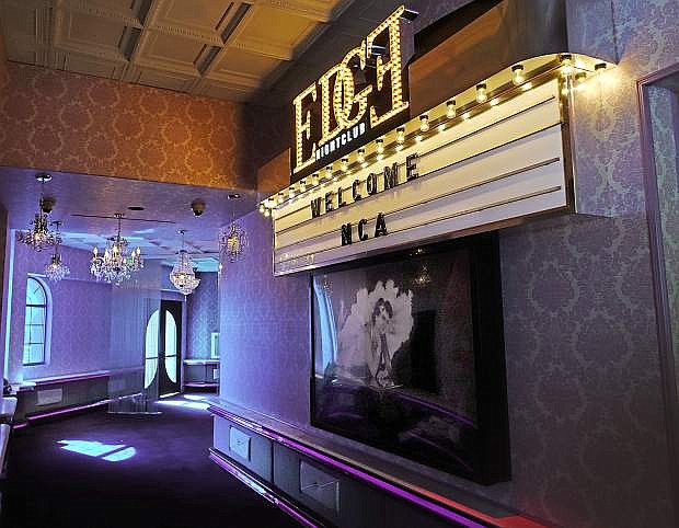 The marquee entrance to The EDGE nightclub was created as a central art piece to celebrate the style of 1920s Hollywood nightlife.