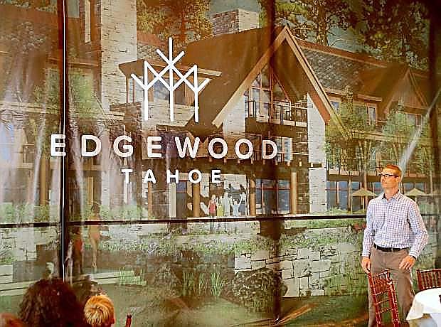 Edgewood officials unvield their new logo at the Thursday, Oct.1, ground breaking ceremony for their new lodge.