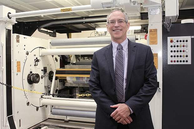 Peter Garlock, founder of Garlock Printing and Converting, at his company&#039;s new facility in West Reno.
