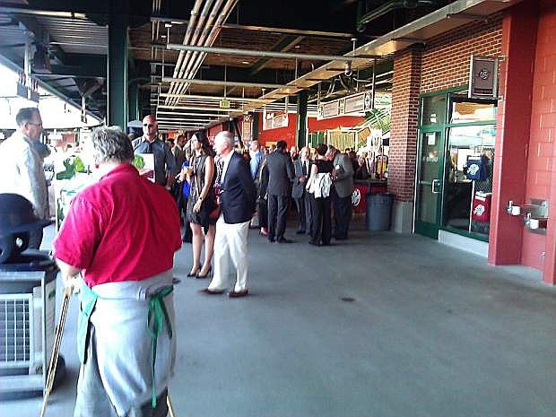 Attendees gather on the concourse of Greater Nevada Field for the Northern Nevada NAIOP Chapter 10th anniversary celebration.