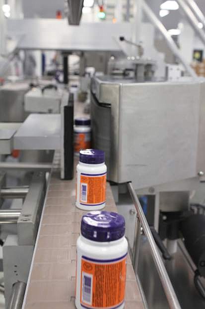 NOW Foods supplements come off the assembly line at the Sparks facility.