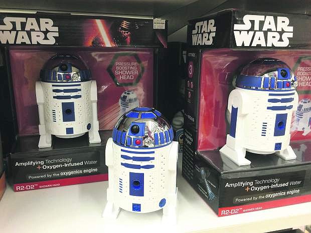 R2-D2 showerheads made by Reno-based Oxygenics, can be found at Bed Bath &amp; Beyond.