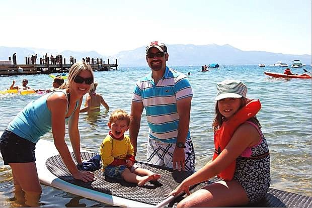 Lance Gorrindo with his family at Lake Tahoe