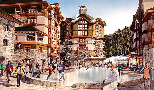 Under the proposed Squaw Valley village redevelopment plan, a central plaza with an ice rink would be created.