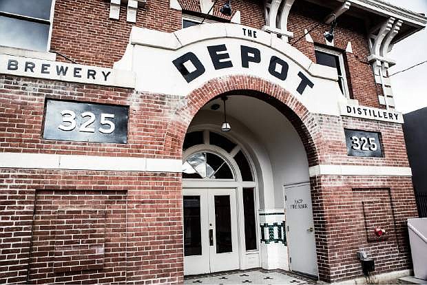 The front of The Depot facing Fourth Street. In a previous life the building was the Nevada-Oregon-California Railroad Depot that opened in 1910 and closed in 1917.