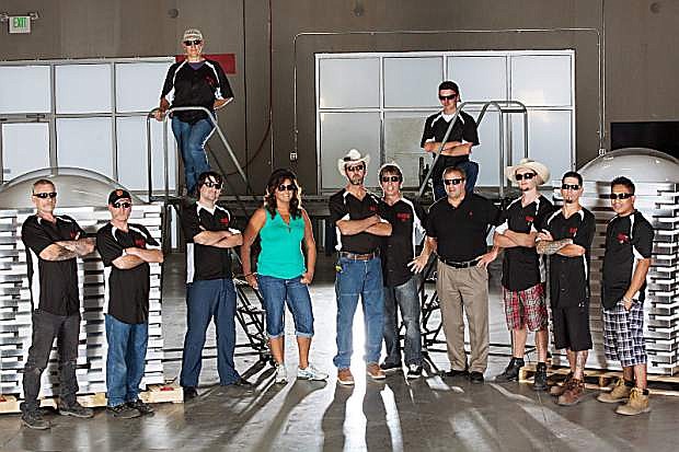 The crew at Wasco Skylights&#039; manufacturing plant in Stead.