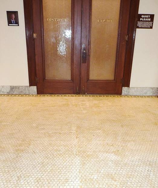 Renovations of the 100-year-old DouglasCounty Courthouse revealed tiny hexagonal tiles that appear to be part of the original design.