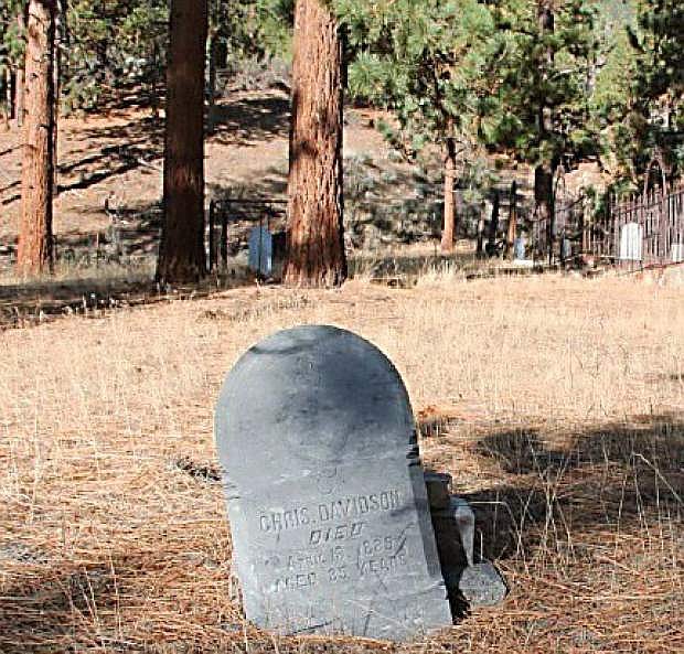 A photo of a headstone in Jacks Valley Cemetery, located on the Jacks Valley Ranch.