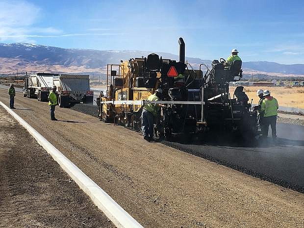 Crews working on the current SouthEast Connector project. The new roadway will stretch 5.5 miles and provide better connection between south Reno and east Reno and Sparks.