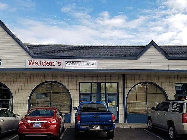 The new banner hangs outside the second location for Walden&#039;s Coffeehouse off of Wells Avenue in Reno.