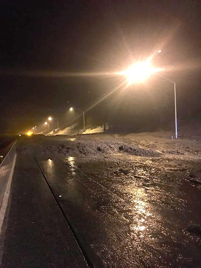 I-80 westbound was closed at Truckee at about 6:30 p.m. on Jan. 8 due to a major mud/snow slide. The slide occurred between the Vista point and Donner Lake Road.