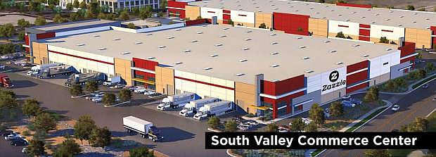 A rendering of the South Valley Commerce Center. Mayor Hillary Schieve recently announced that the e-commerce company Zazzle will occupy one of the buildings.