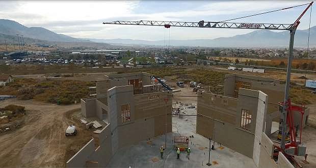 United Construction workers building LifeChurch Child Development Center located next to Damonte Ranch High School in south Reno.