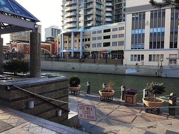 Both the new Virginia Street Bridge and the high levels of water flowing down the Truckee River have created an increase in pedestrian traffic to the benefit of businesses.