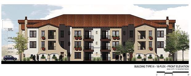 A rendering of the 574-unit apartment complex.