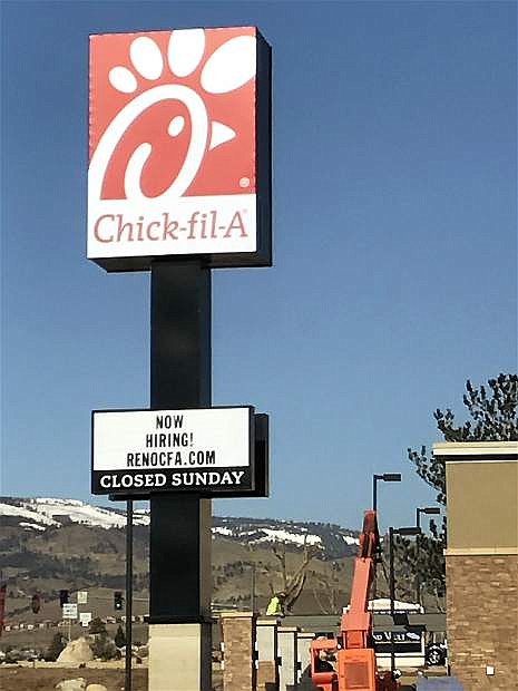 The first Chick-fil-A in the region has started hiring for its restaurant on South McCarran Boulevard.