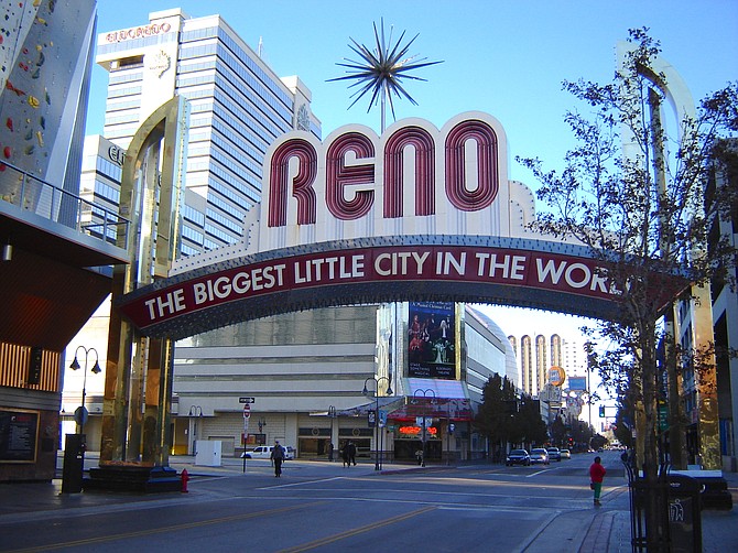 The Reno&#039;s iconic arch proclaims the city as the Biggest City in the World.