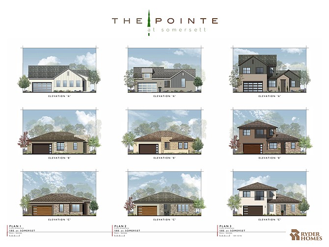 Rendering of The Pointe at Somersett, a 64-home development in northwest Reno.