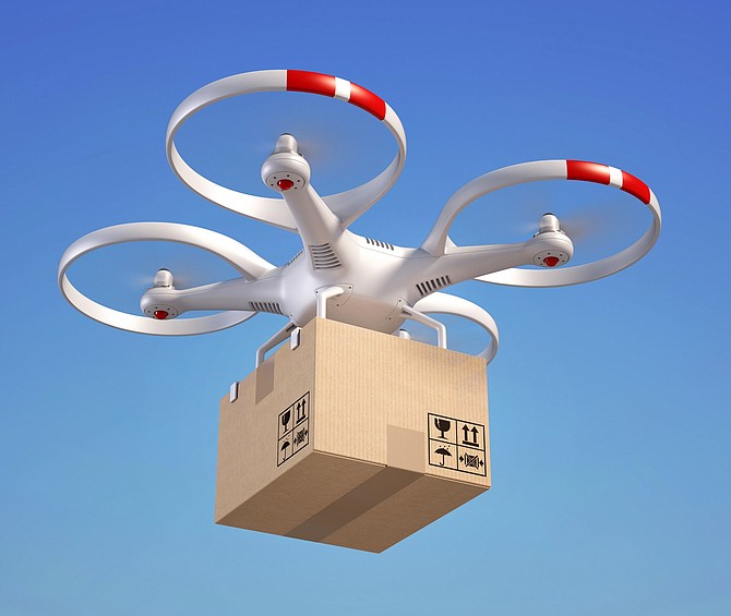 UAV&#039;s are being tested to deliver packages such as in this photo illustration