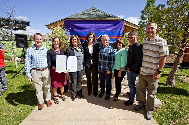 Company and government officials, community members and employees gathered at the grand opening celebration of Patagonia&#039;s Truckee River Child Development Center on Thursday, June 1.