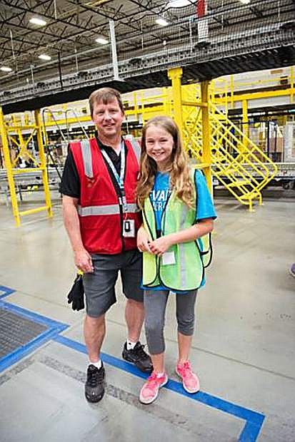 Aiden Carpenter, daughter of Amazon Reno Fulfillment Center Manager Cliff Carpenter, took part in the Young Women in Engineering tour. Aiden plans to pursue career in a STEM field in the future.