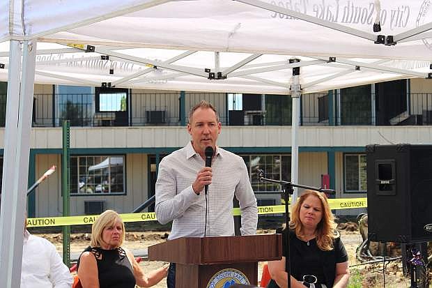 Adam Smith, executive coordinator of design and construction for Whole Foods, spoke at the groundbreaking ceremony Aug. 7 in South Lake Tahoe.
