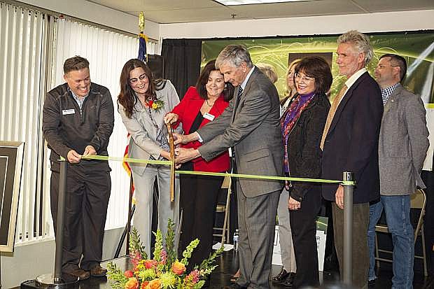 Dignitaries cut the ribbon at TMCC&#039;s Frank N. Bender Center for Applied Logistics Management in South Reno last spring.