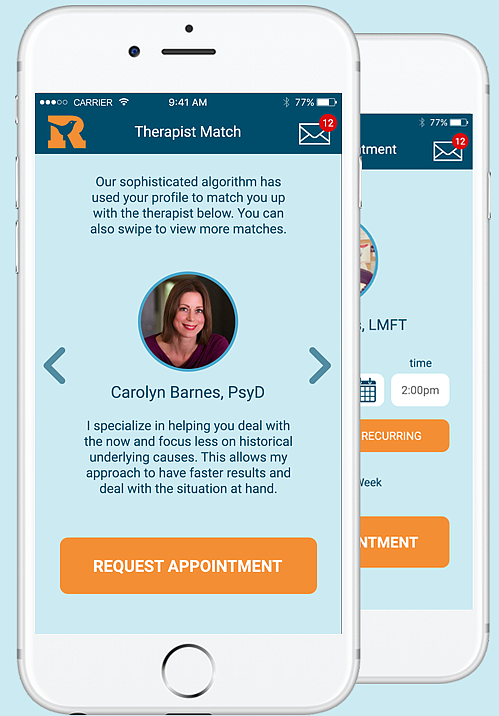 LARKR&#039;s app connects user to therapists for consultations without an office visit.