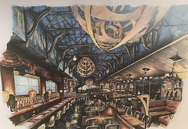 An artists rendering of the adult-dining experience, Zeppelin. A part of The Loop, the restaurant and lounge will feature high-end dining.
