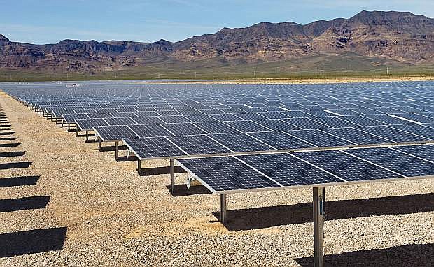 Apple Inc.&#039;s solar energy complex near Boulder City in Southern Nevada, seen here, is similar to its plant at Fort Churchill in Lyon County.