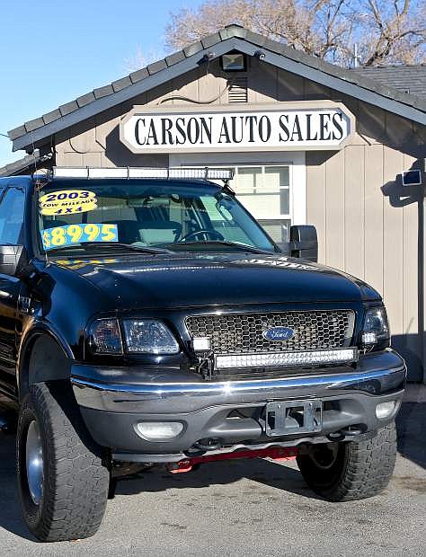 Carson Auto Sales specializes in 4WD/AWD vehicles like this Ford F-150 as seen last Wednesday.