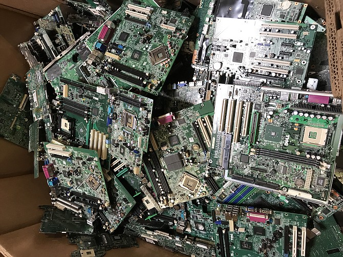 Electronic waste bound for recycling is collected at Disability Resources in Reno.