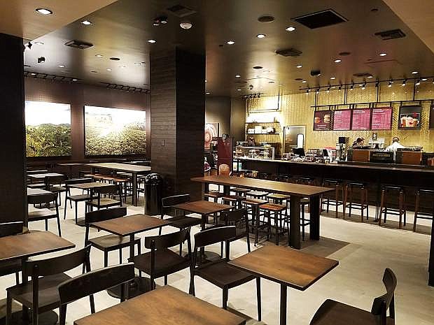 A look at the interior of a Starbucks coffee shop that was built by Dennis Banks Construction.