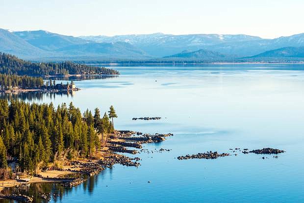 A look at the southeast shore of Lake Tahoe, located on the Nevada side of the lake, near the Glenbrook zip code.