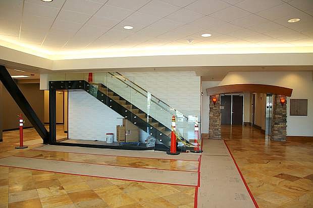Renovation was nearly completed last week to the first-floor lobby and second-floor common area of 10345 Professional Circle in South Reno, a Class A building owned by management firm NevDex Properties.