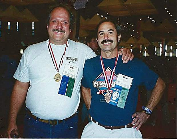 Great Basin brewers Eric McClary, left, and Tom Young at the Great American Beer Festival in 1993.