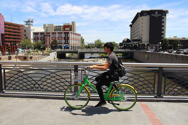 Reno Welcomes Sharable ‘lime’ Bikes; South Tahoe Struggles With 