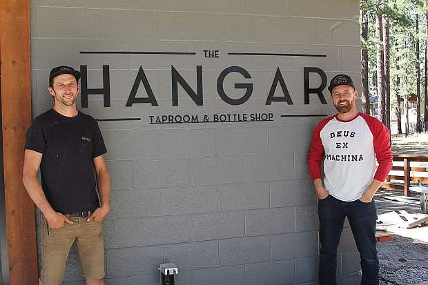 Nate Riffle, left, and Jerry Seagreaves co-own The Hangar, a new craft beer taproom located along the Upper Truckee River.