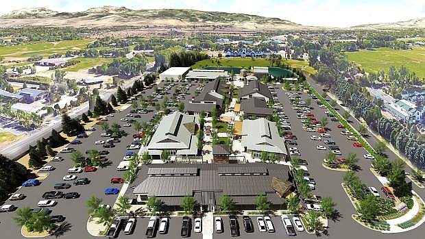 An aerial view of the planned Village at Rancharrah mixed-use project.