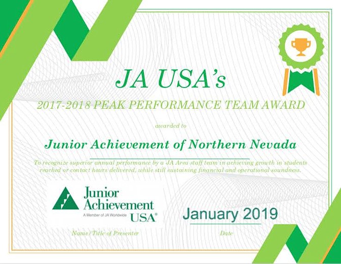 A look at JA of Northern Nevada&#039;s award.