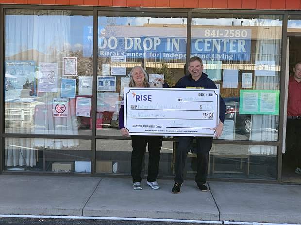 RISE Dispensaries, a Carson City marijuana dispensary, recently held a fundraiser and paper goods drive generating more than $2,000 to benefit the Rural Center for Independent Living.