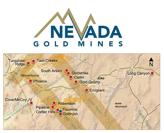 A look at the new logo for Nevada Gold Mines, as well as a look at operations included within.