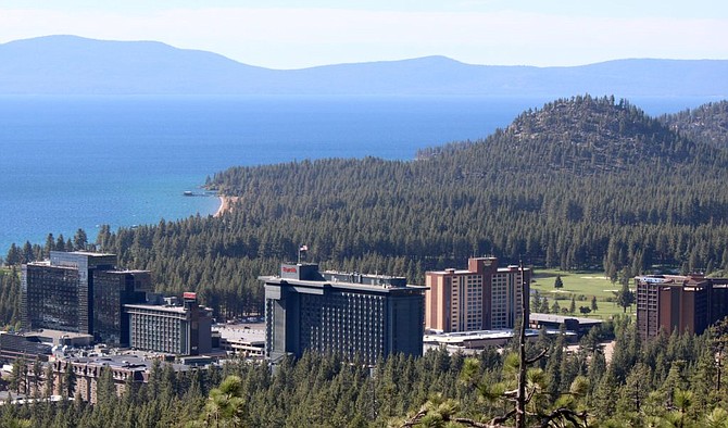 Pictured are the four larger casinos in Stateline, on Lake Tahoe&#039;s South Shore. Monday&#039;s news means the Hard Rock Hotel and Casino would be the lone &quot;Big Four&quot; properties owned by a different company.
