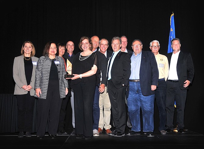 Winners pose at EDAWN&#039;s eighth annual Existing Industry Awards event Oct. 17 at the Grand Sierra Resort.